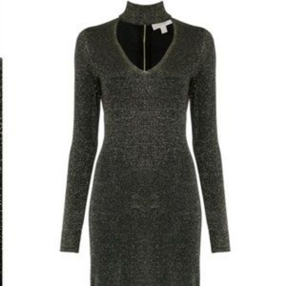 Michael Kors Gold Choker Neckline Dress XS NWT